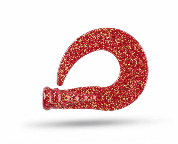 Ghost Tail Large - Red Gold Glitter